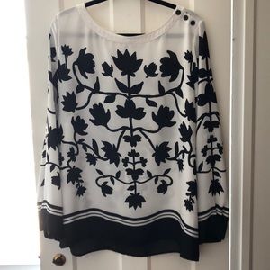 Black and white blouse